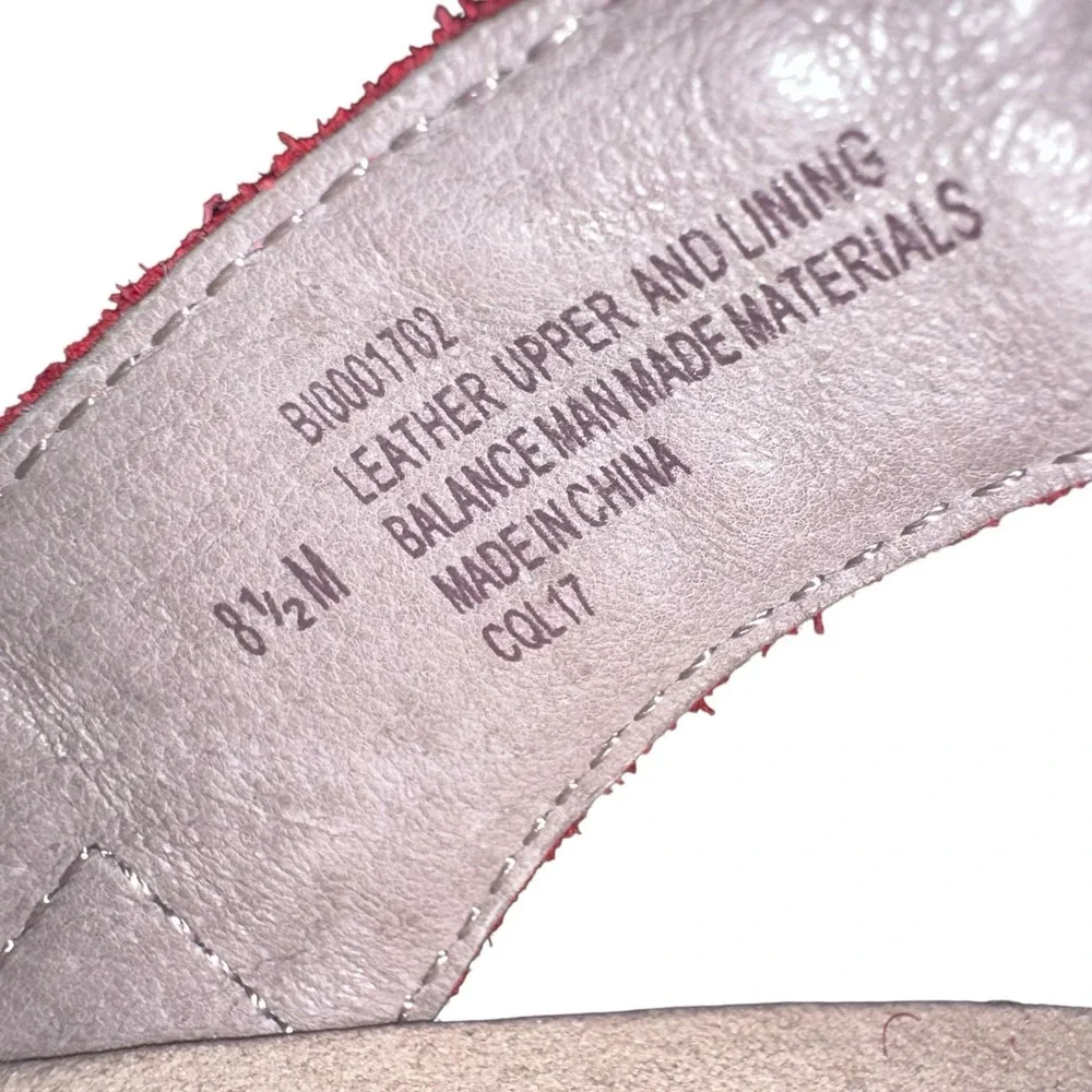 Bionica Women's 8.5M Red Leather Slingback‎ Wedge Sandals Comfort Cork Footbed
